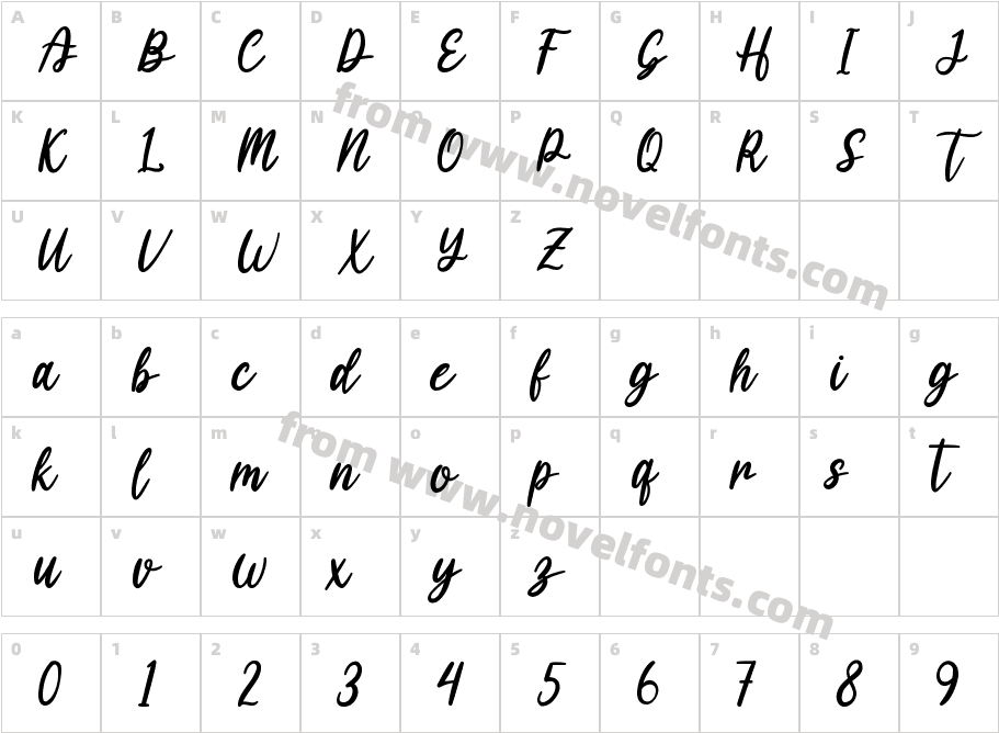 WilonaRegularCharacter Map