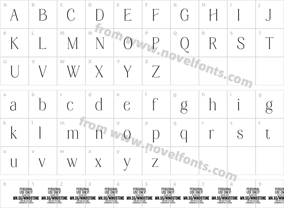 Windstone Serif PERSONAL USE RegularCharacter Map