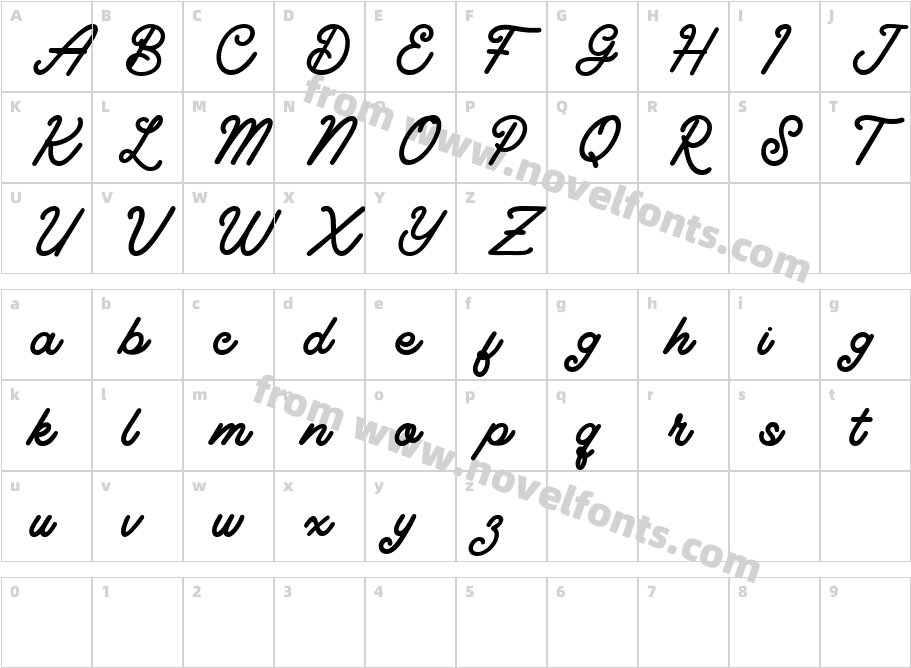 Winstone RegularCharacter Map