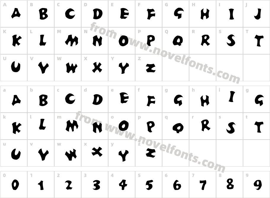 FrutigerStones-PositivCharacter Map