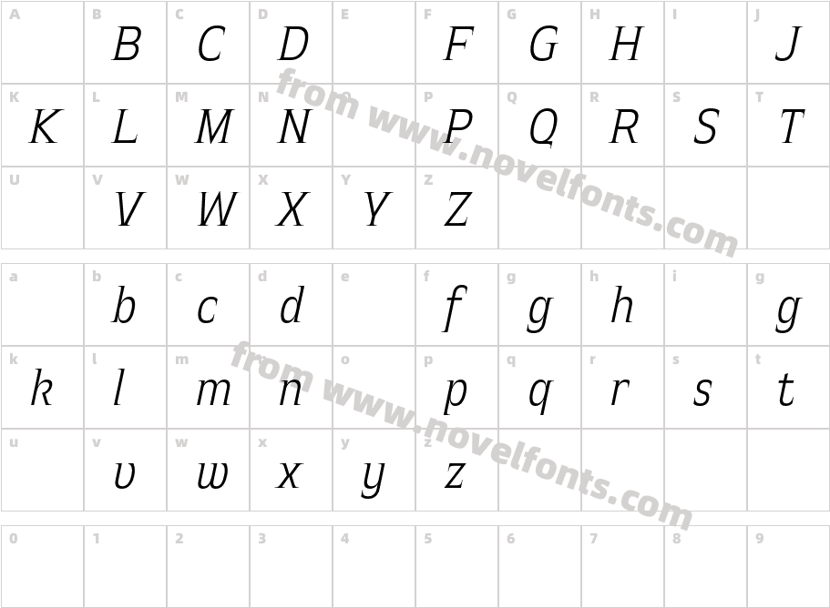 Witthayakhom DEMO Light ItalicCharacter Map