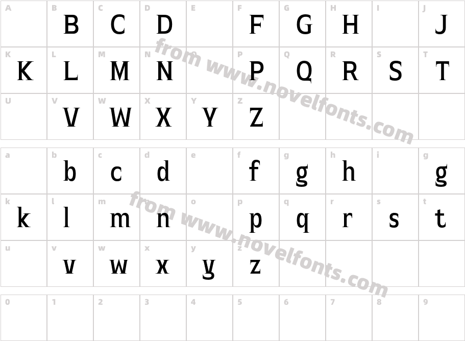 Witthayakhom DEMO MediumCharacter Map