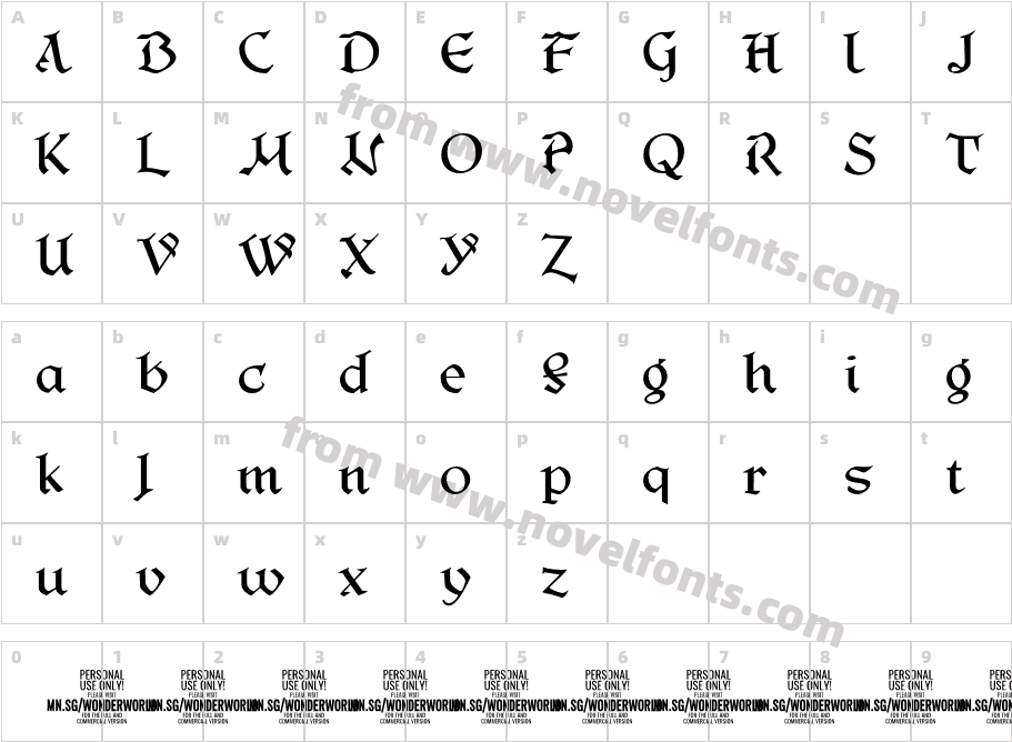 Wonderworld PERSONAL USE RegularCharacter Map