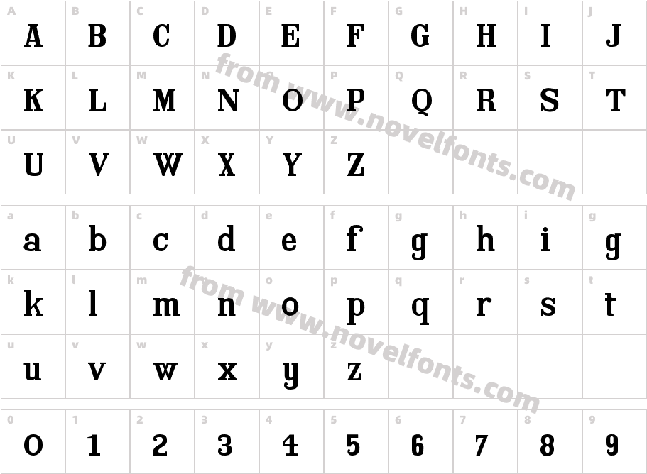 Xanthie BoldCharacter Map