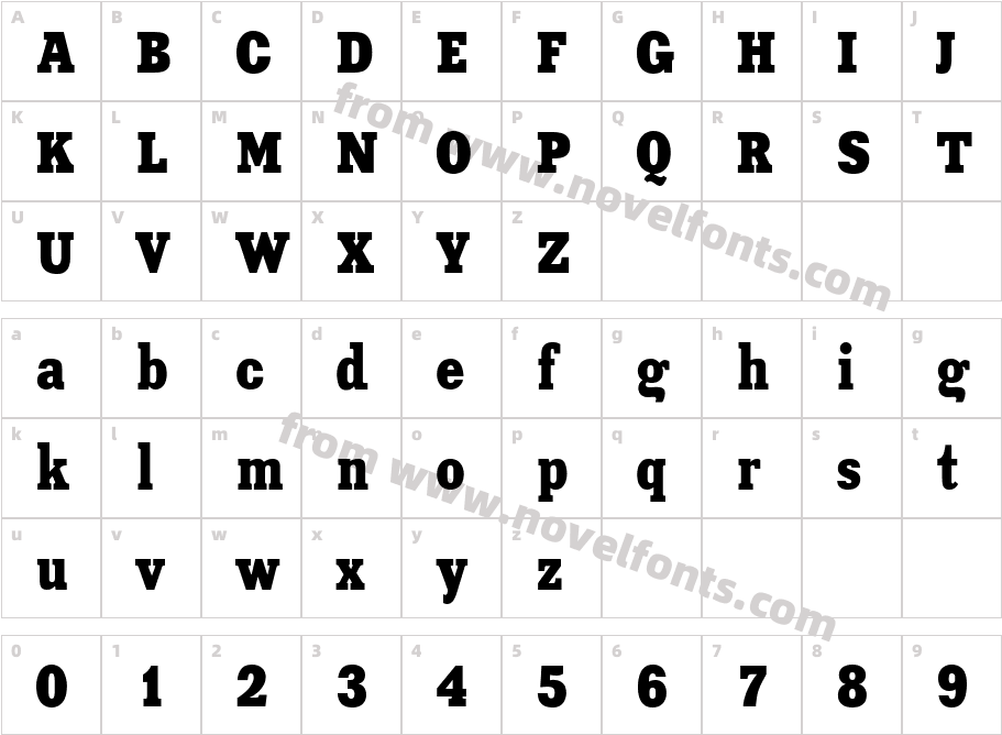 XeniaCondensedCCharacter Map