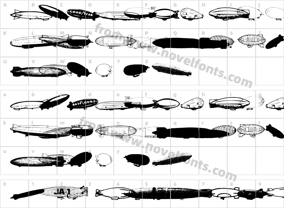 XeppelinCharacter Map