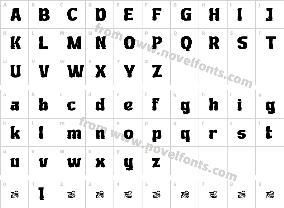 Xutwef Trial RegularCharacter Map