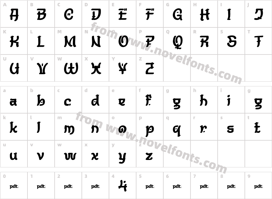 YEKOWtrial RegularCharacter Map