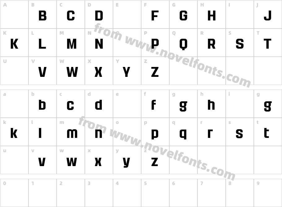 Yanyont DEMO BoldCharacter Map