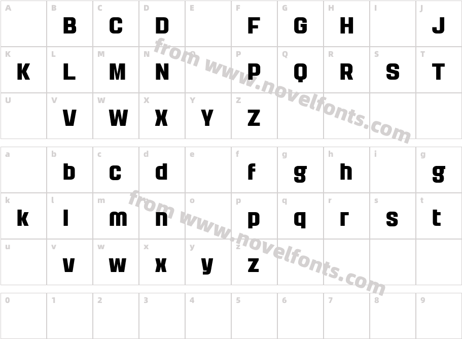 Yanyont DEMO ExtraBoldCharacter Map