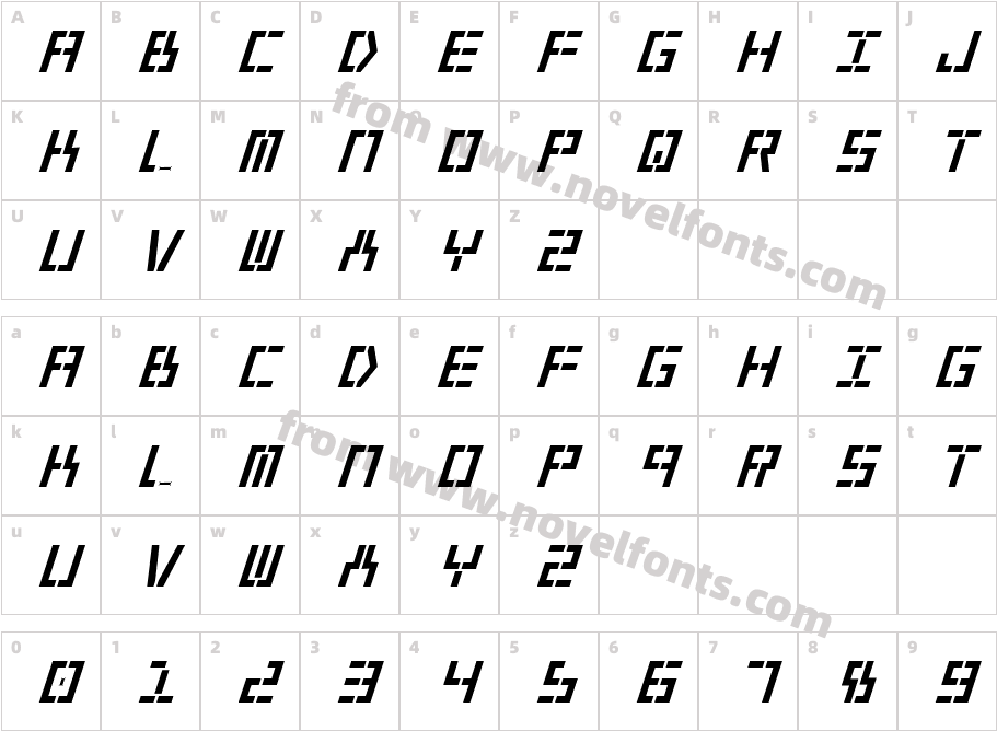 Year2000BoldItalicCharacter Map