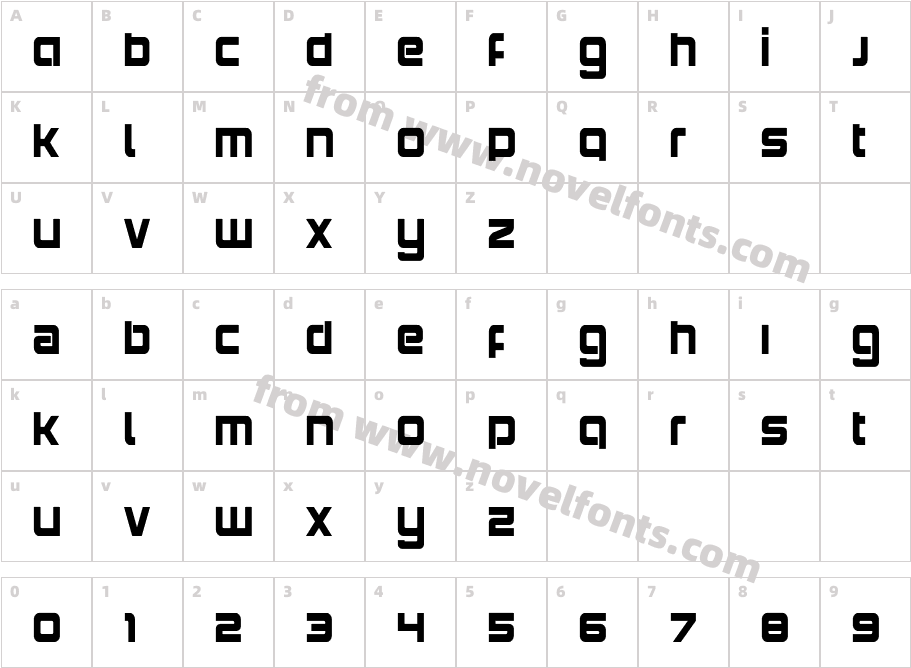 Yielding Timber CondensedCharacter Map