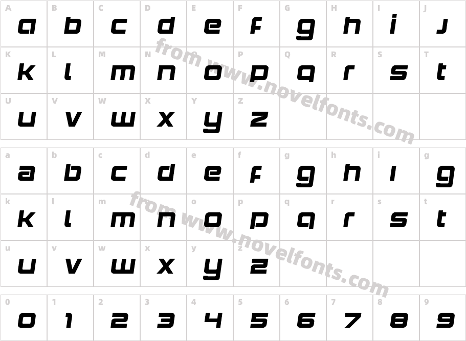 Yielding Timber Semi-ItalicCharacter Map