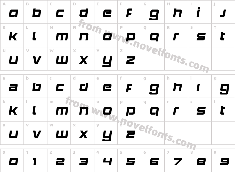 YieldingTimberSemi-ItalicCharacter Map