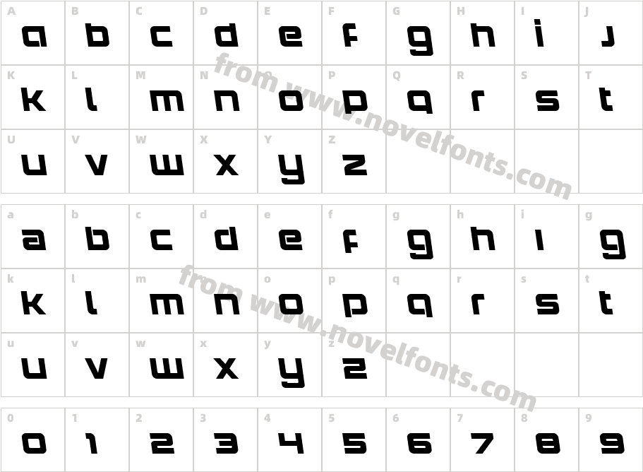 YieldingTimberSemi-LeftalicCharacter Map