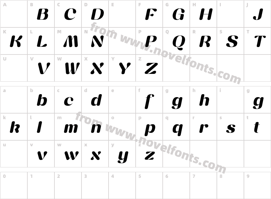 Yodnam DEMO BoldCharacter Map