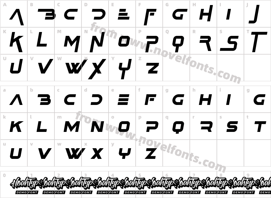 YonderBreaksDemoItalic-d9BOxCharacter Map