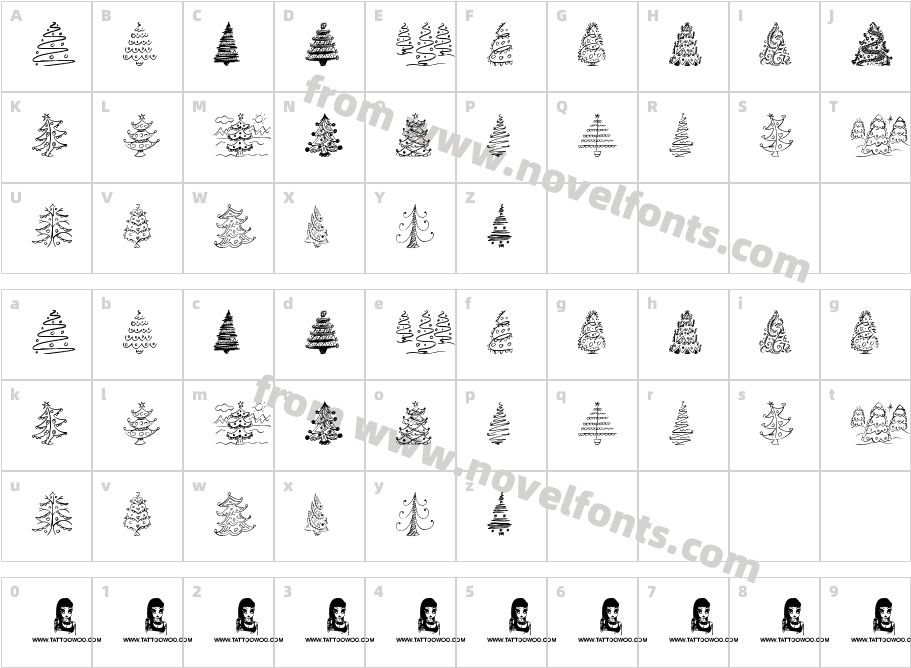 Fun Christmas TreesCharacter Map