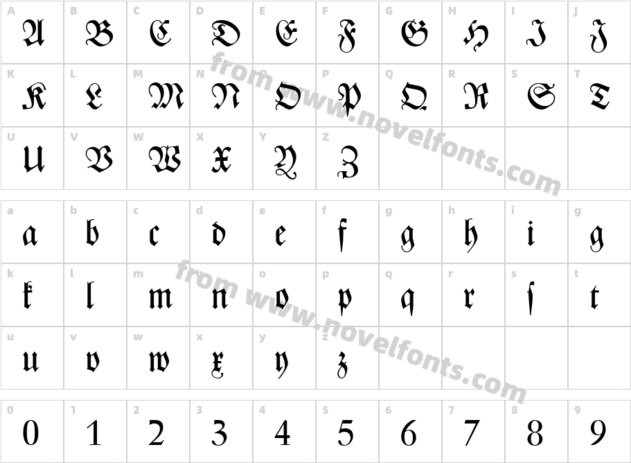 Z690BlackletterCharacter Map