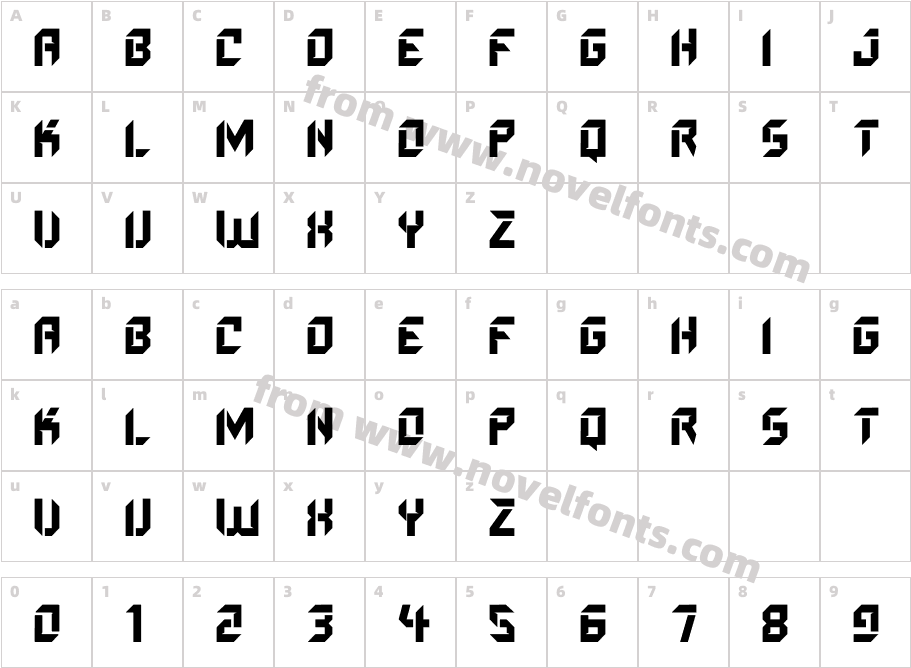 ZENOVAXENORegularCharacter Map