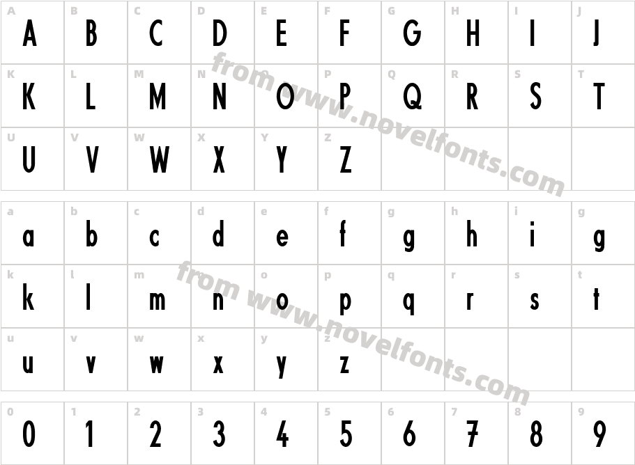 Fundamental  Brigade CondensedCharacter Map