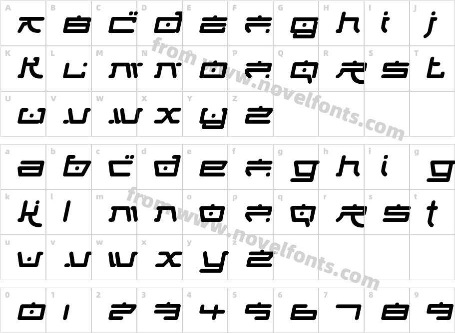 FungFoo-ItalicCharacter Map