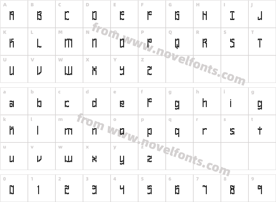 ZirconiaCubicBRKCharacter Map