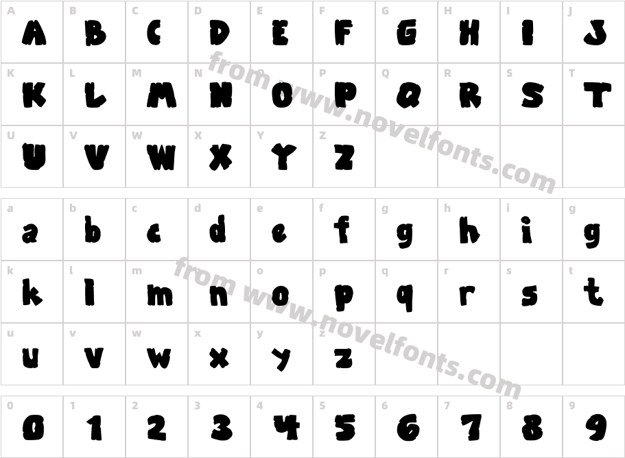 ZoobergRegularCharacter Map