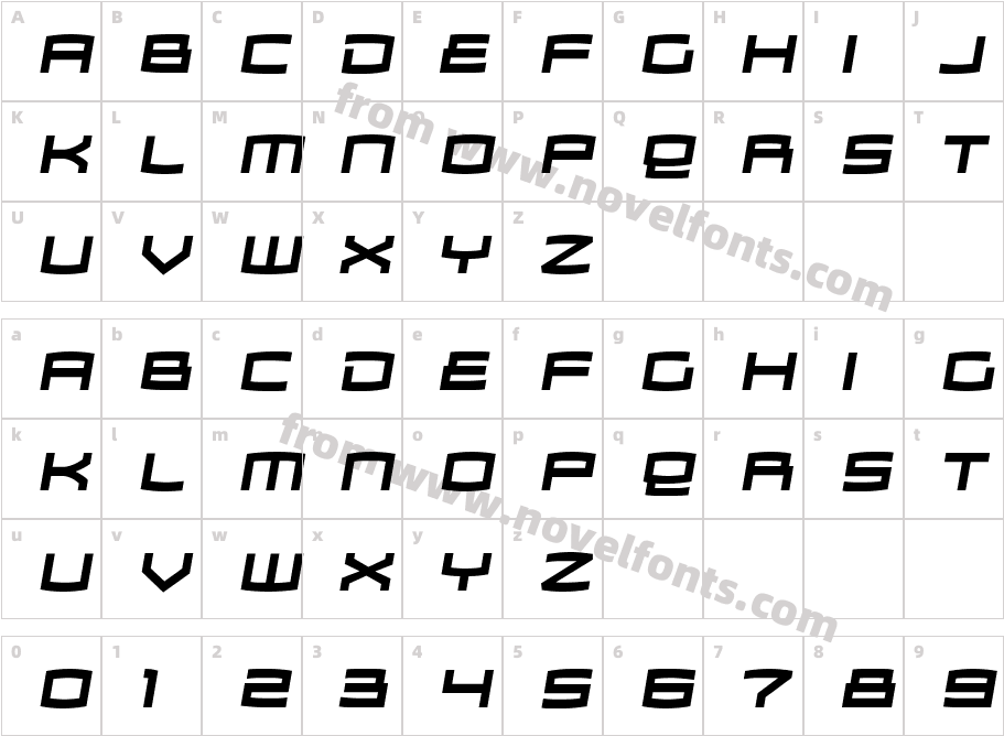 ZosmaRg-BoldItalicCharacter Map