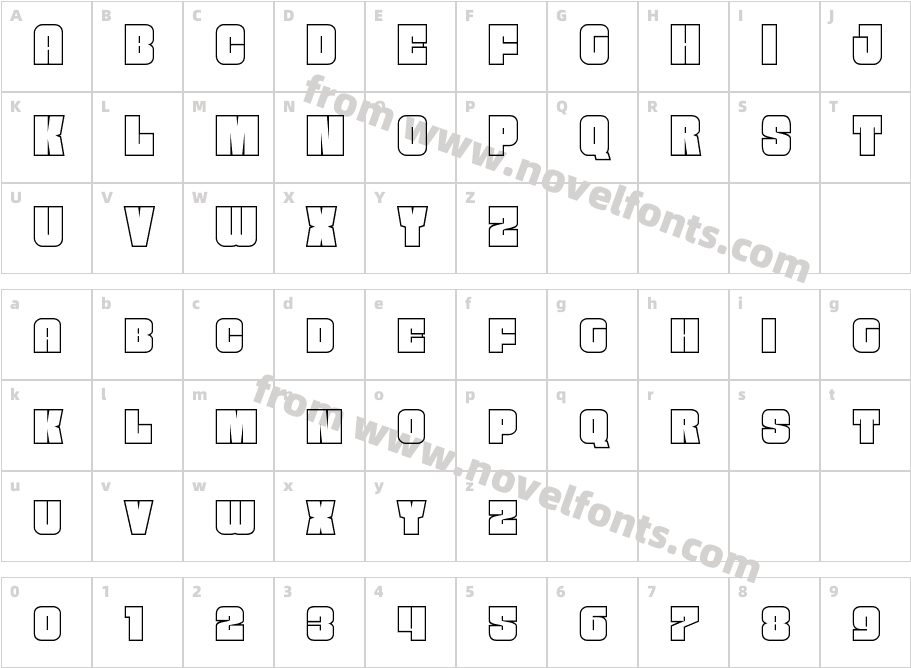 Funk Machine OutlineCharacter Map