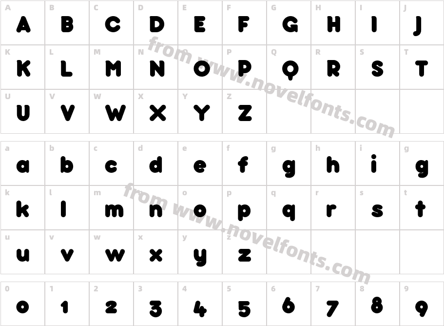 bubbleboddyCharacter Map