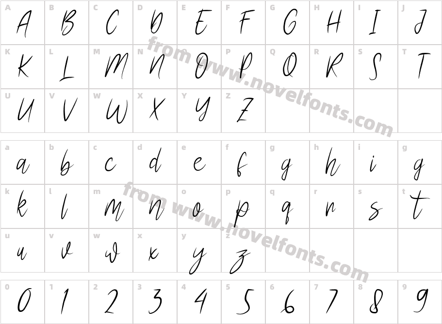 defarina ItalicCharacter Map