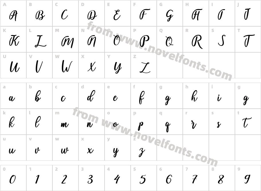 fadelya-scriptCharacter Map