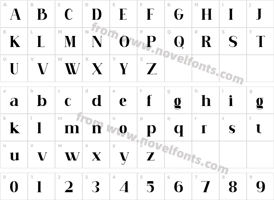 font 91 BlackCharacter Map