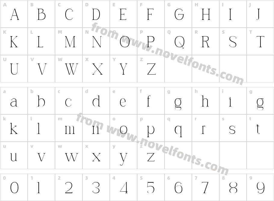 font 91 ExtLtCharacter Map