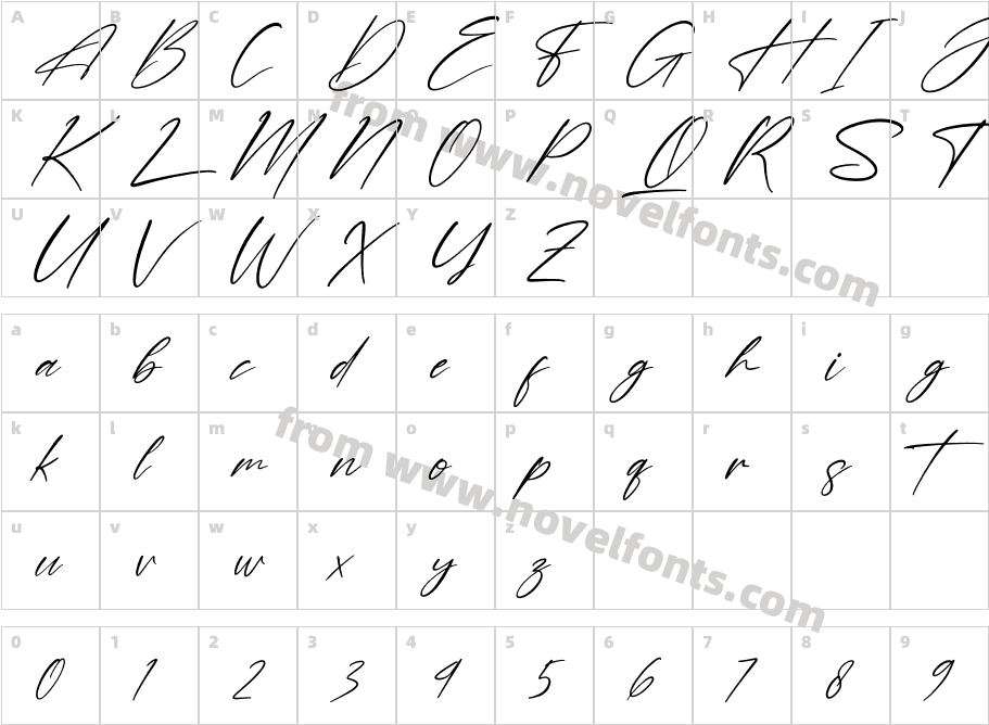 Futerdam Knight ItalicCharacter Map