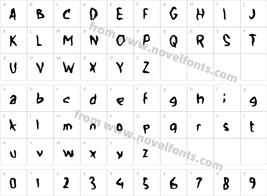 hHalusinoCharacter Map