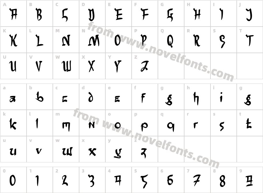 hHangulanCharacter Map