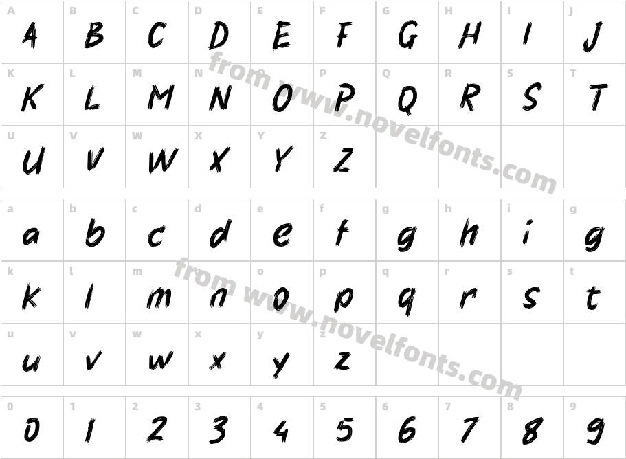 hHarimaCharacter Map