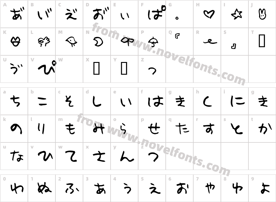 holihCharacter Map