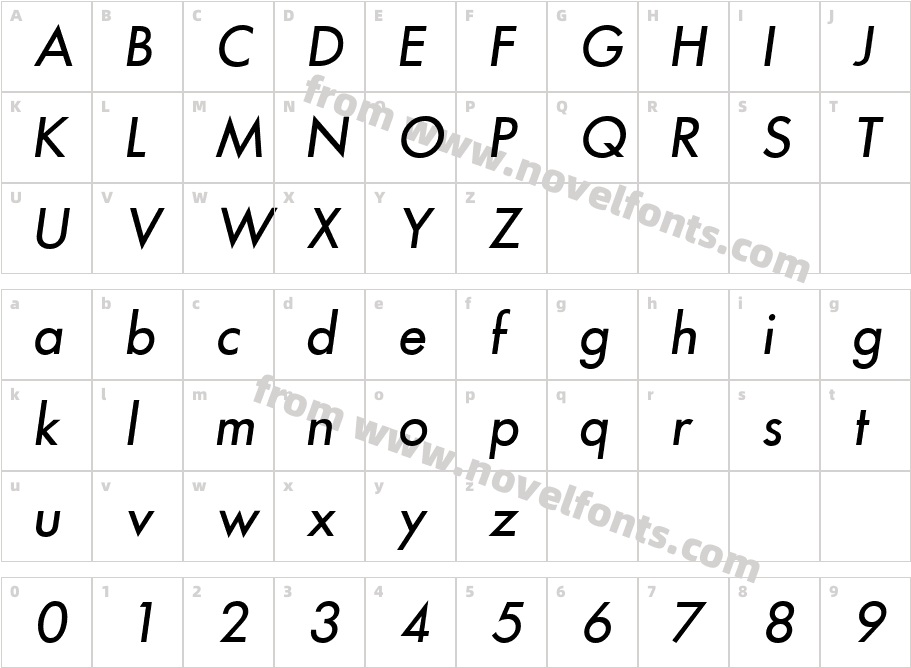 Futura ICGCharacter Map