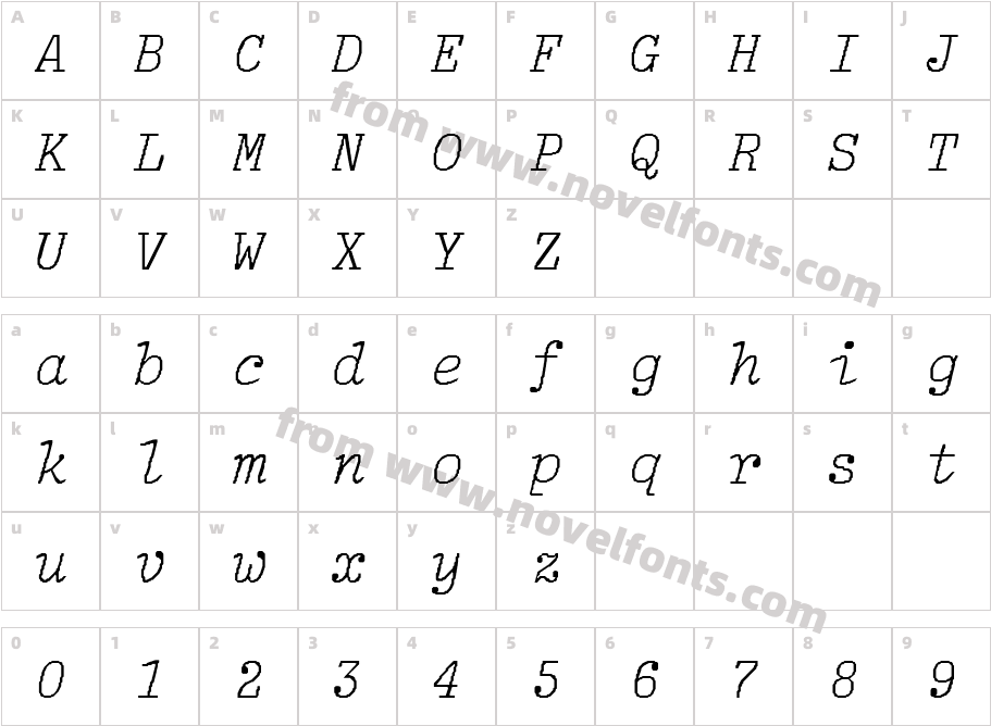 lightitalicCharacter Map