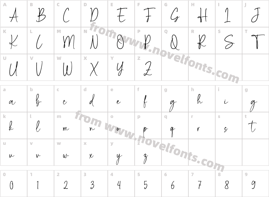 lovely tropicalCharacter Map