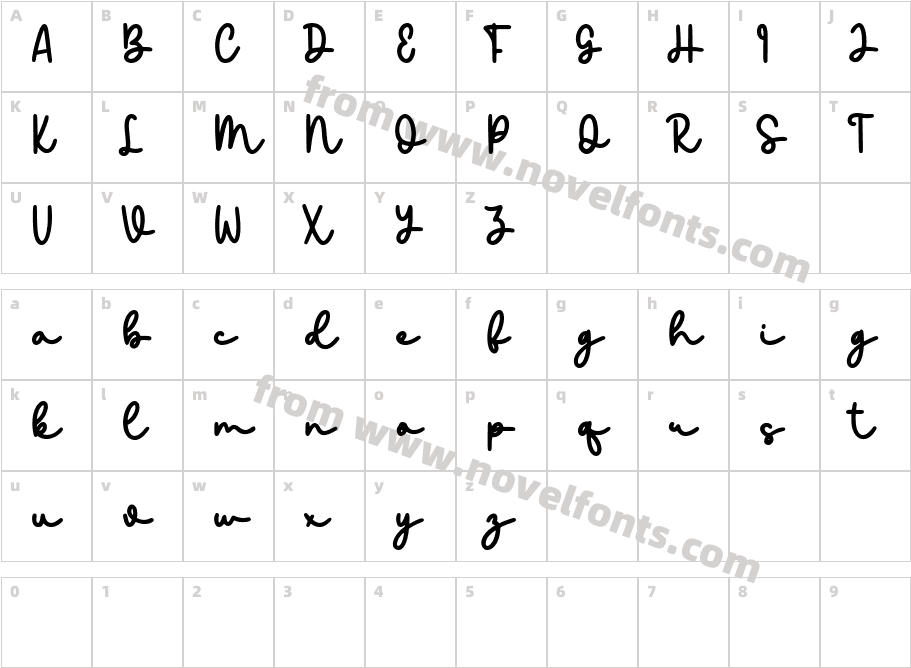 minadineCharacter Map