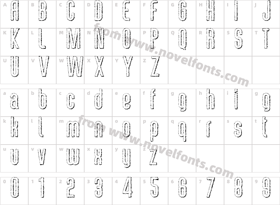 reproduction Medium distortCharacter Map