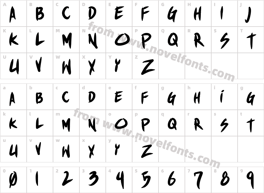 shinAkibapunx_boldCharacter Map