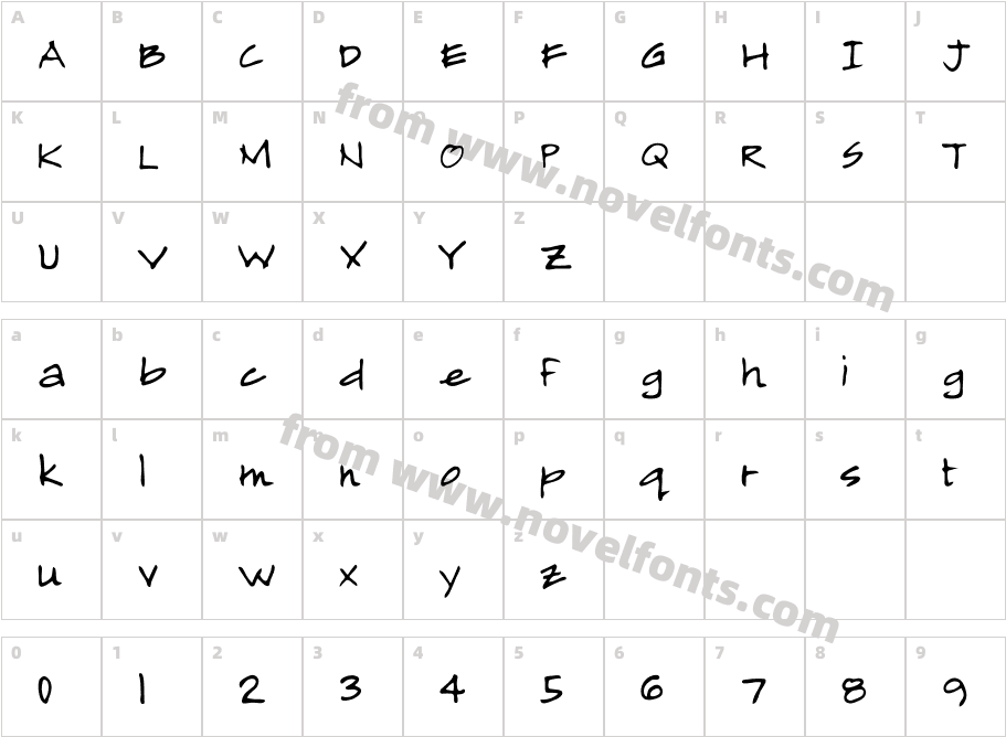 有字库龙藏体Character Map