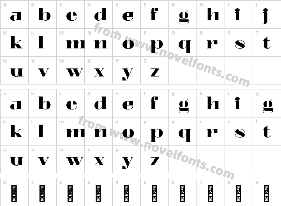 3601 Brudoni RegularCharacter Map