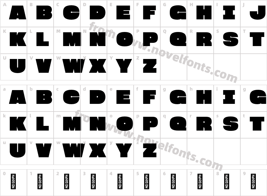 3602 Chonk RegularCharacter Map