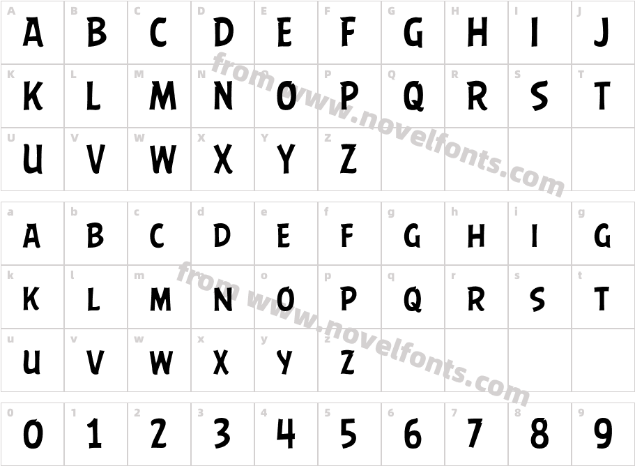 AB Flock Headline RegularCharacter Map